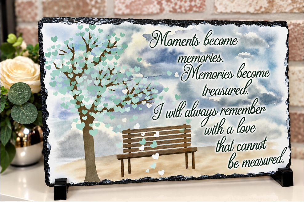 Memorial Photo Slate Keepsake for Loved Ones