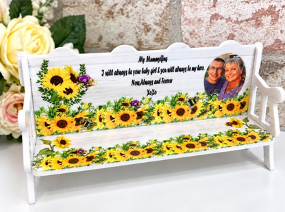 In Memory Sunflower Memorial Bench Keepsake
