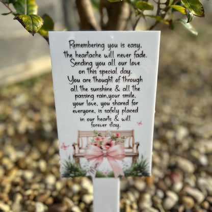 Remembering You Is Easy Grave Marker