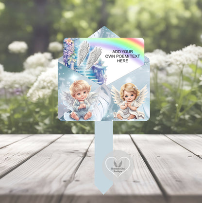 Angel baby memorial grave marker personalised with your own wording