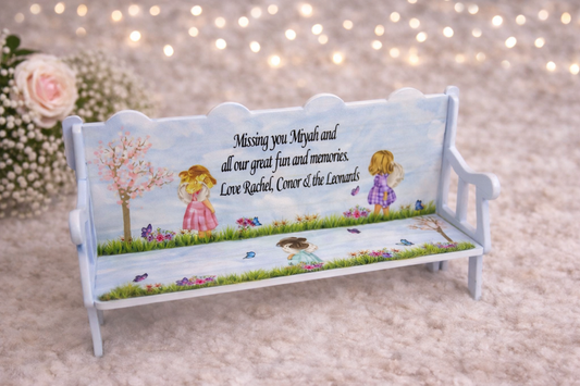 Angel In Heaven personalised baby loss memorial bench keepsake