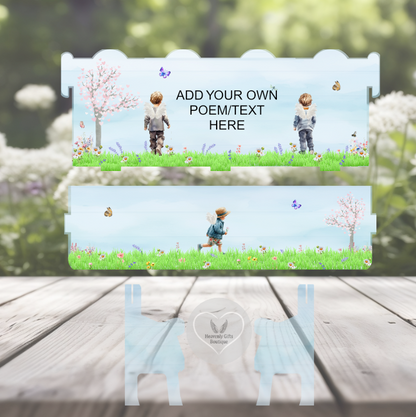 Boy Angel in Heaven memorial bench with own poem or wording option