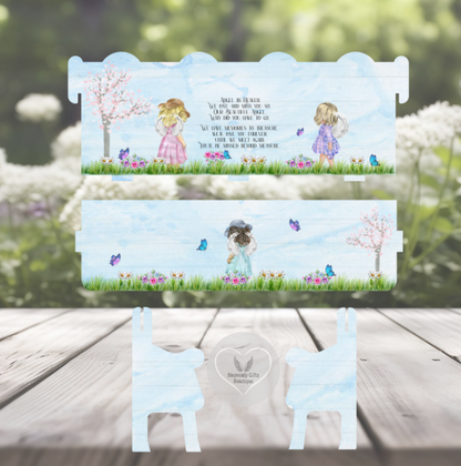 Girl Angel in Heaven personalised baby and child memorial bench design