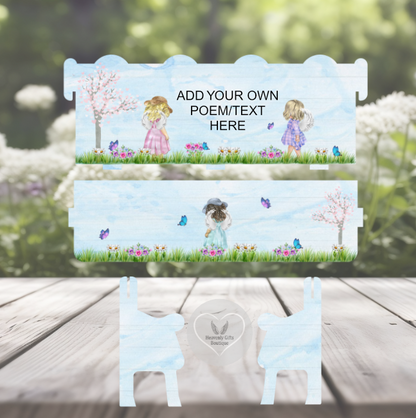 Girl Angel in Heaven memorial bench with own poem or wording option