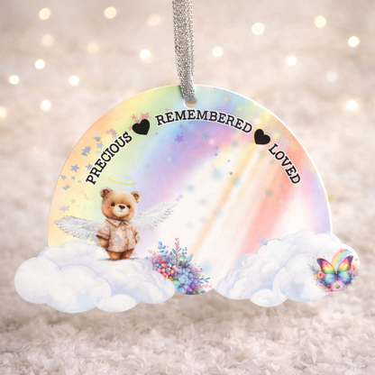 Baby and child memorial rainbow keepsake with personalised wording
