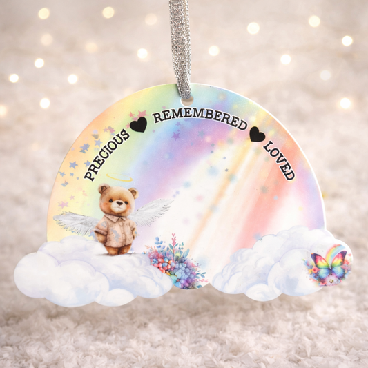 Baby and child memorial rainbow keepsake with personalised wording