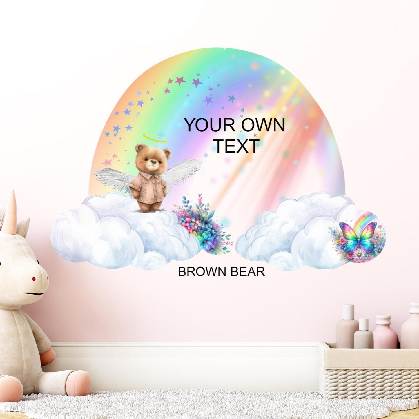 Baby loss memorial hanging decoration with rainbow design