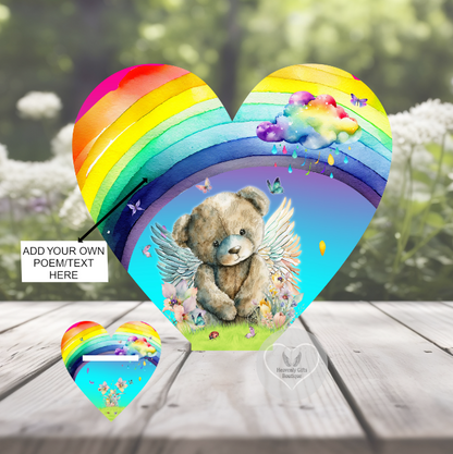Baby loss remembrance heart keepsake with matching heart-shaped stand