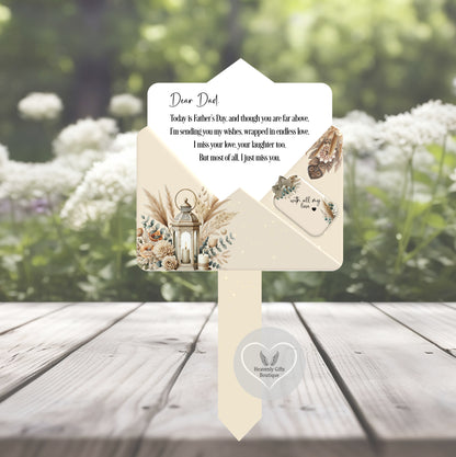 Dear Dad letter to heaven memorial grave marker with remembrance wording