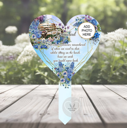 Bench heart graveside memorial marker for a loved one