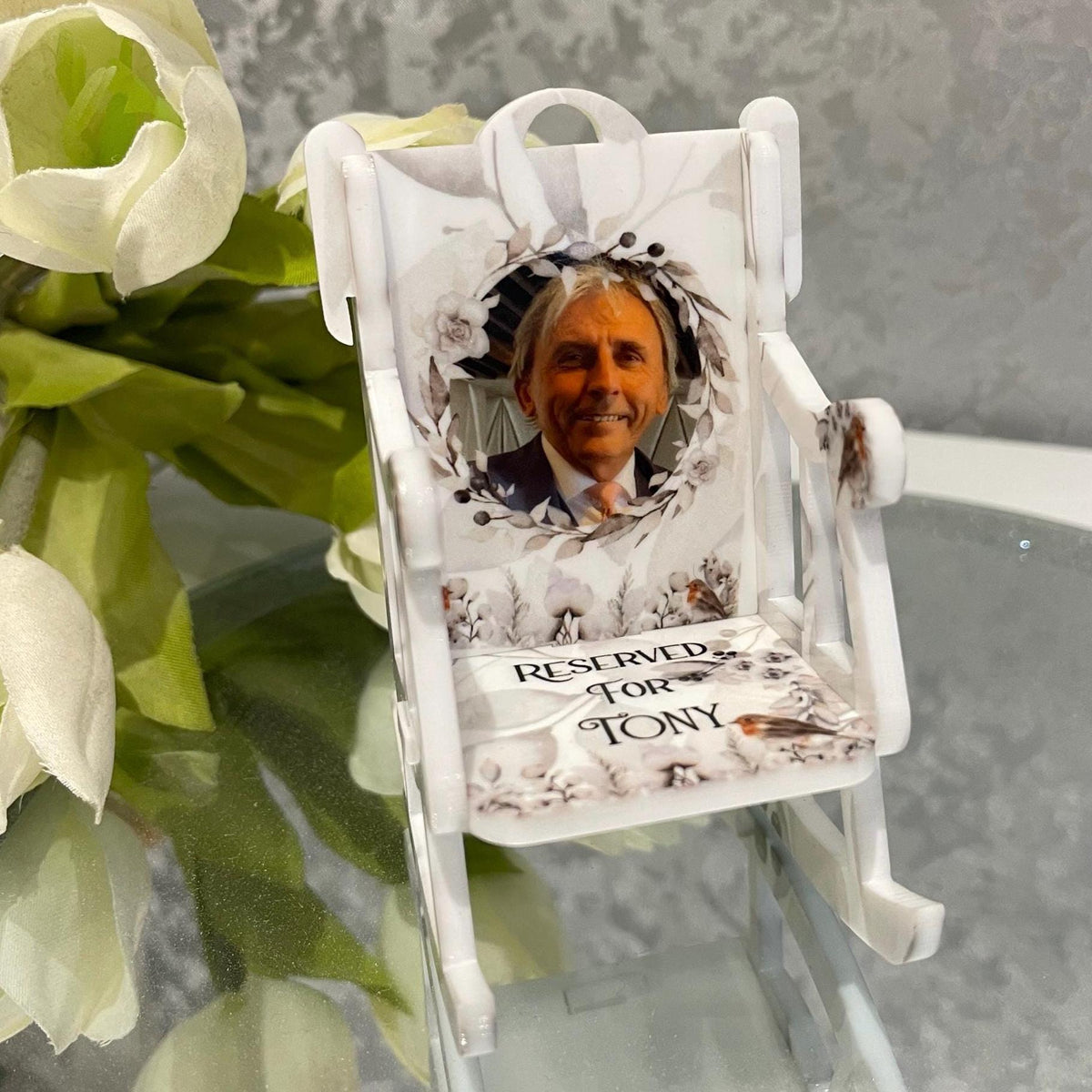 Bereavement memorial chair keepsake for someone deeply missed