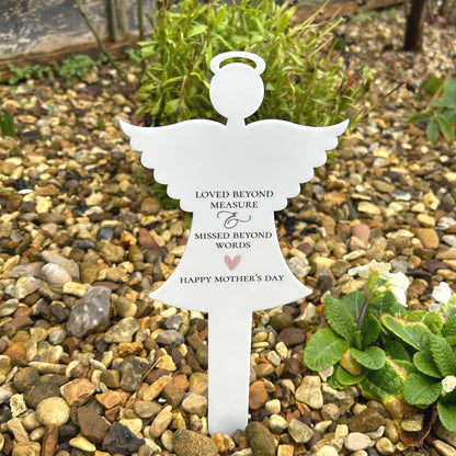 Blue angel memorial grave marker with personalised remembrance wording