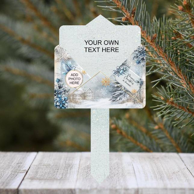 Blue Christmas Letter To Heaven grave marker for a loved one