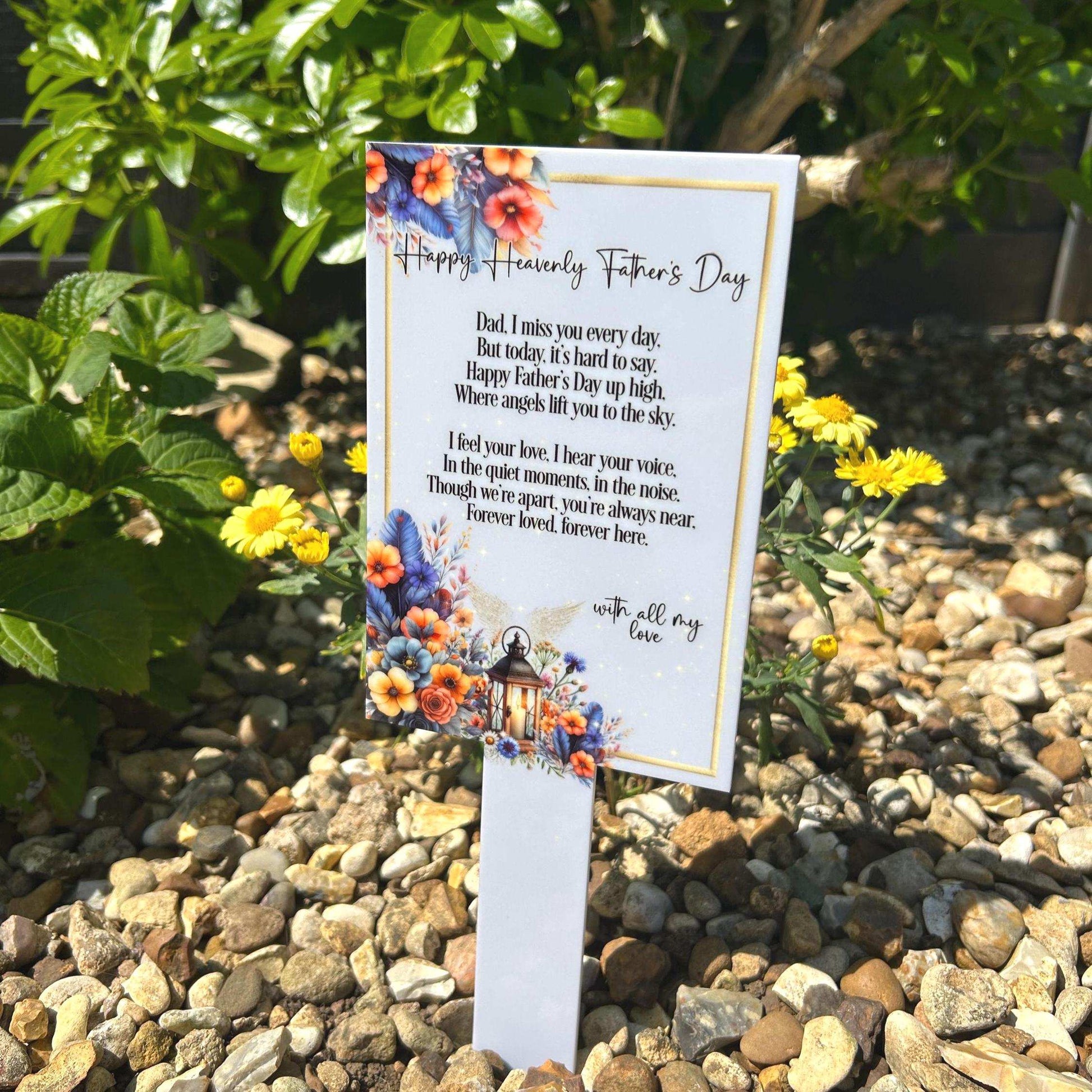 Happy Heavenly Fathers Day Card Grave Marker