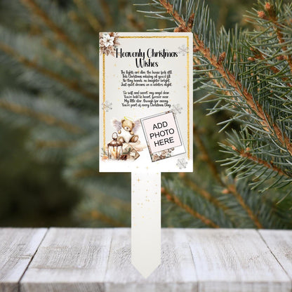 Christmas baby loss memorial grave marker with angelic design