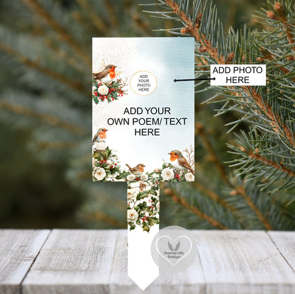 Christmas Card To Heaven marker with own wording and one photo