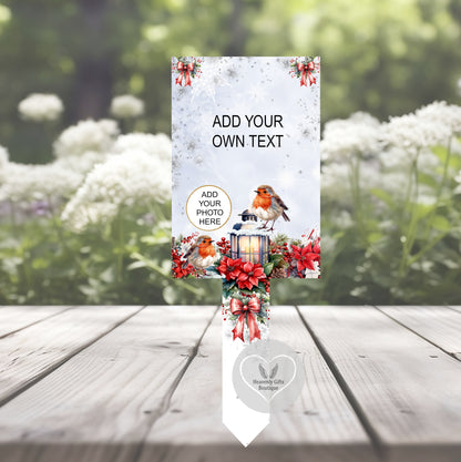 Christmas memorial grave marker with own wording and one photo