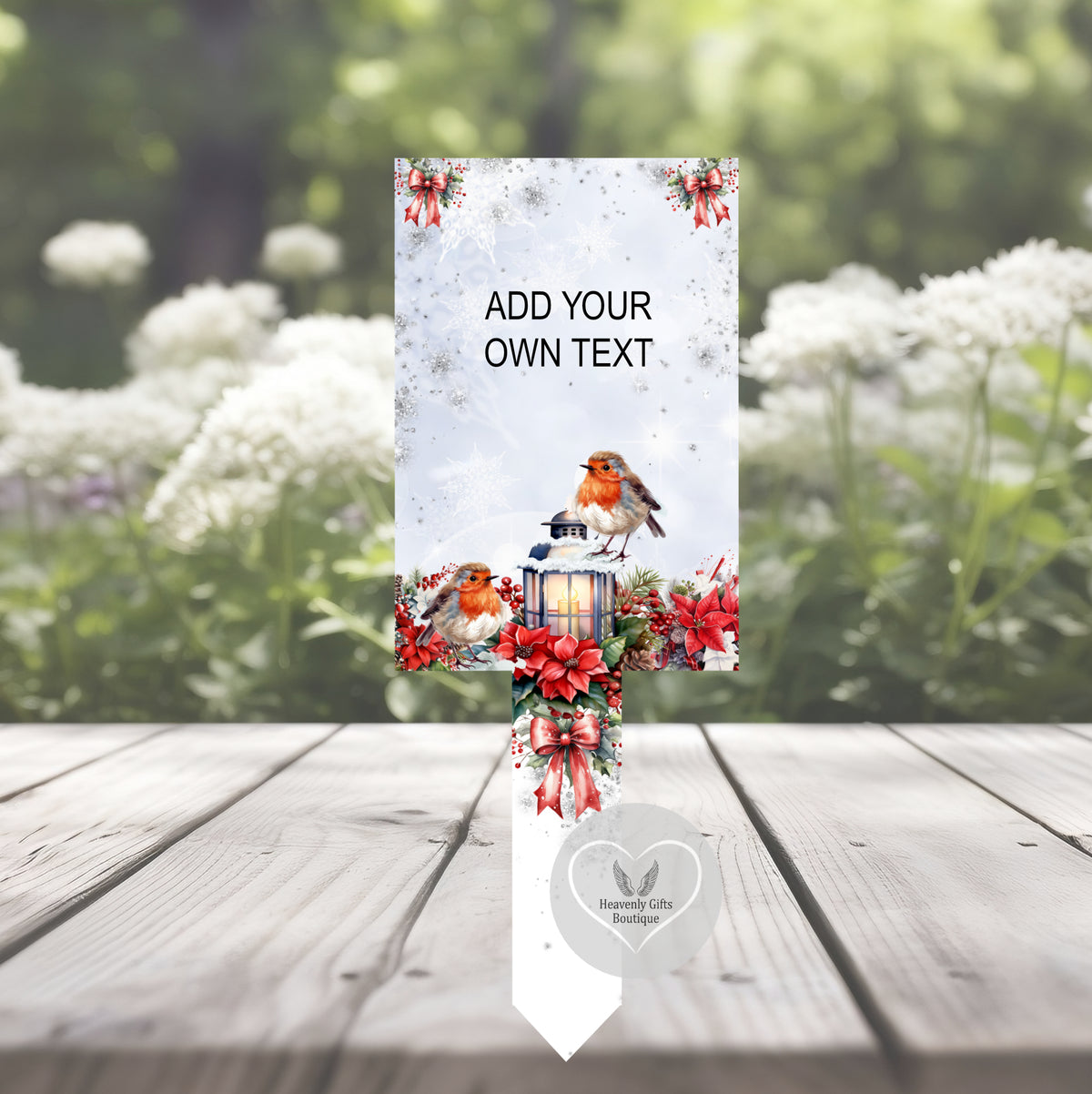 Personalised Christmas grave marker with your own special wording