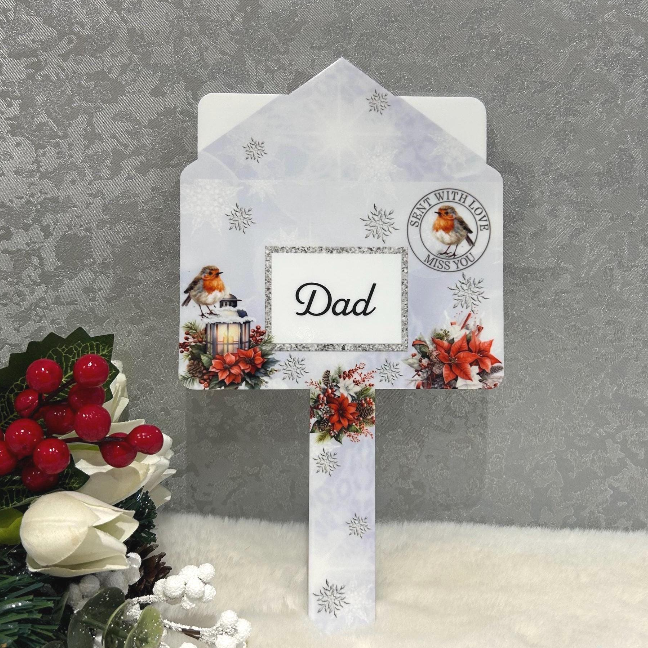Christmas Letter To Heaven grave marker with poem and photograph