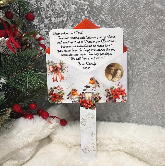 Christmas Letter To Heaven grave marker with remembrance wording