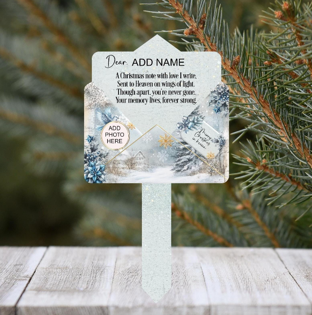 Christmas Letter To Heaven grave marker with our remembrance poem