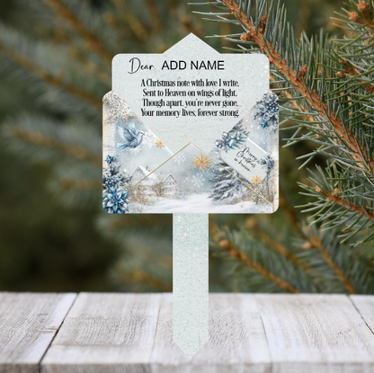 Christmas Letter To Heaven grave marker with poem and photograph