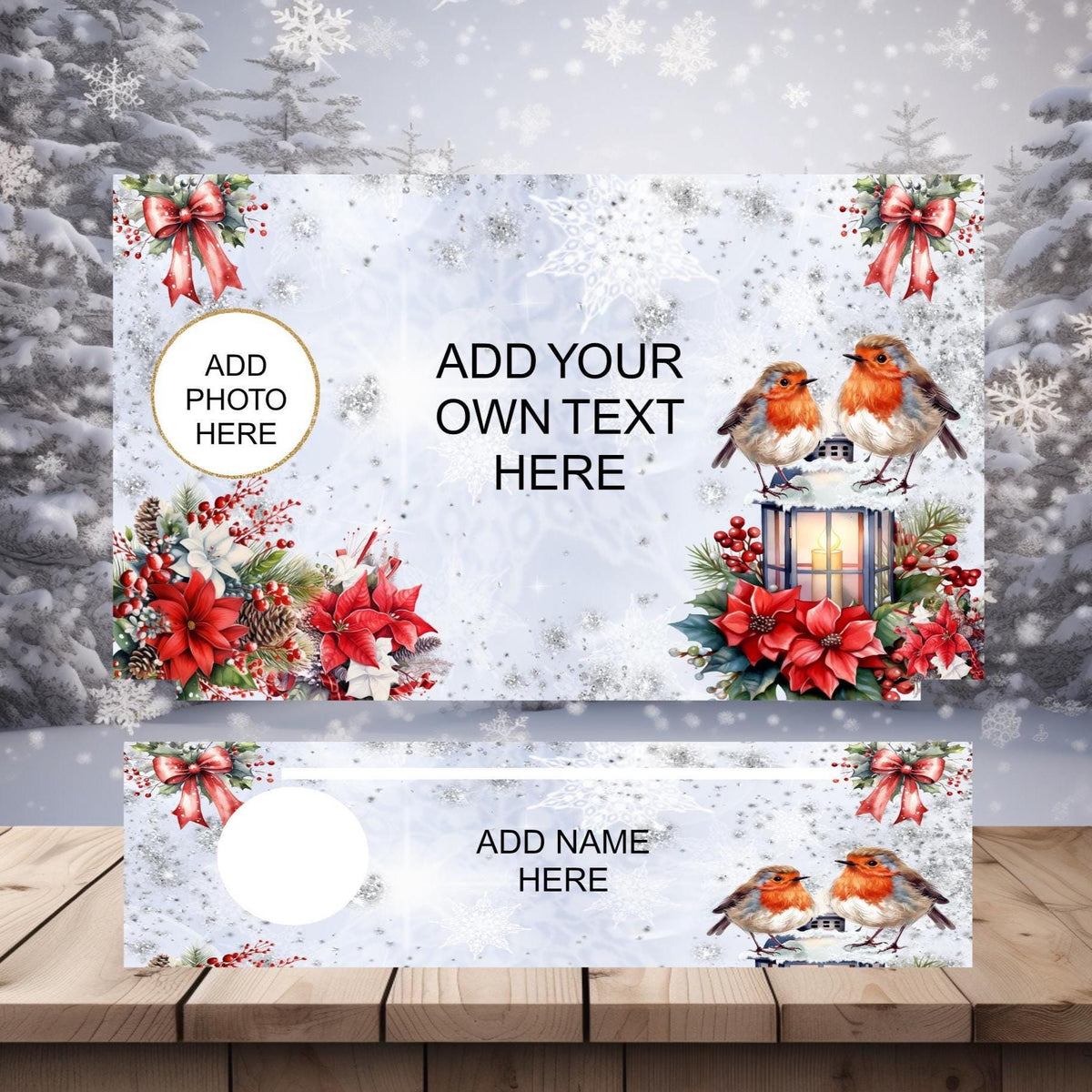 Christmas memorial tealight holder personalised with one photo