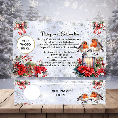 Personalised Christmas memorial tealight holder design options