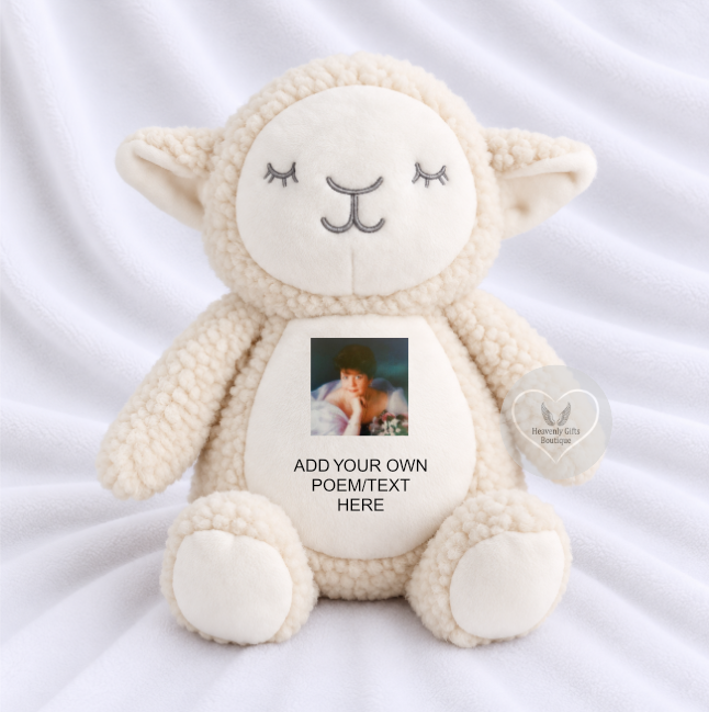 Cuddle From Heaven curly lamb remembrance keepsake personalised for someone special