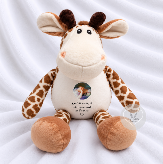 Cuddle From Heaven little giraffe remembrance keepsake personalised for someone special
