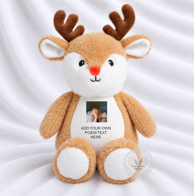 Cuddle From Heaven reindeer remembrance keepsake personalised for someone special