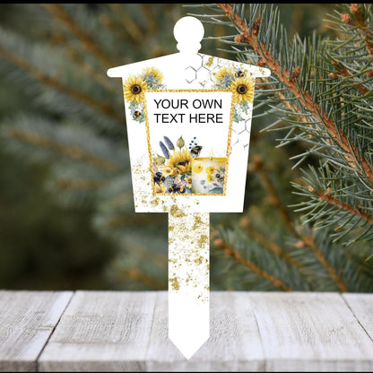 Sunflowers & Bee Lantern Grave Marker