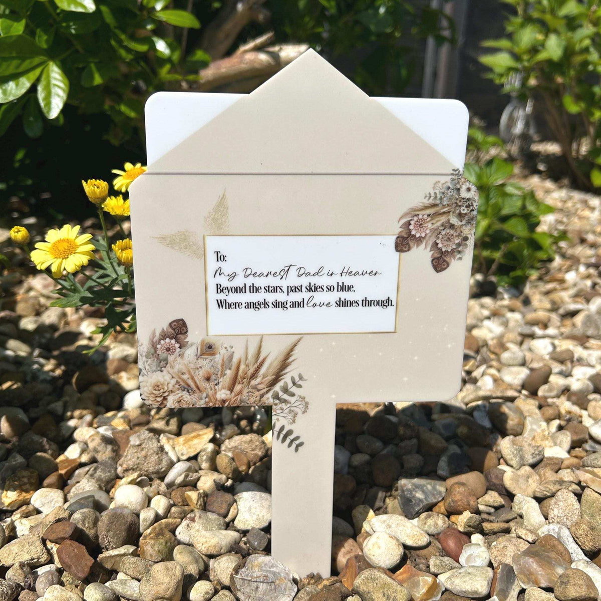 Dear Dad letter-style graveside memorial marker