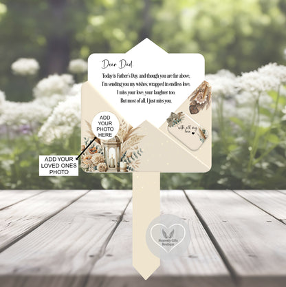 Dear Dad memorial poem grave marker with treasured photograph