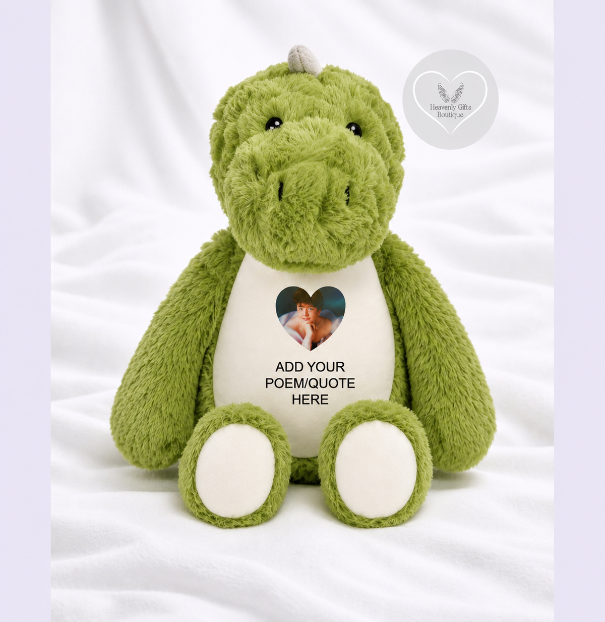 Dinosaur photo memory bear personalised remembrance keepsake