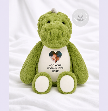 Dinosaur photo memory bear personalised remembrance keepsake