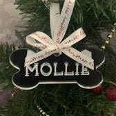 Personalised dog bone ornament for the Christmas tree
