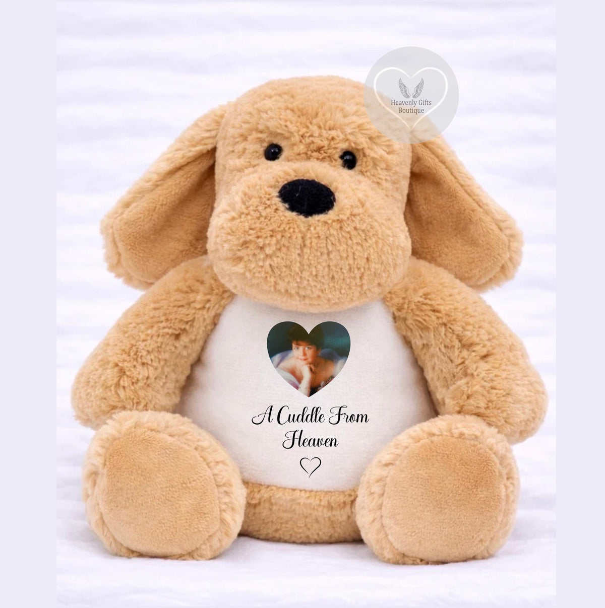 Dog photo memory bear personalised with memorial photograph