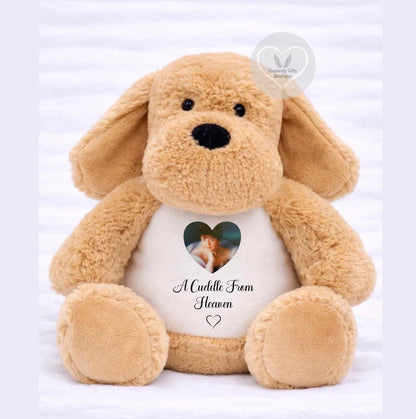 Dog photo memory bear personalised with memorial photograph