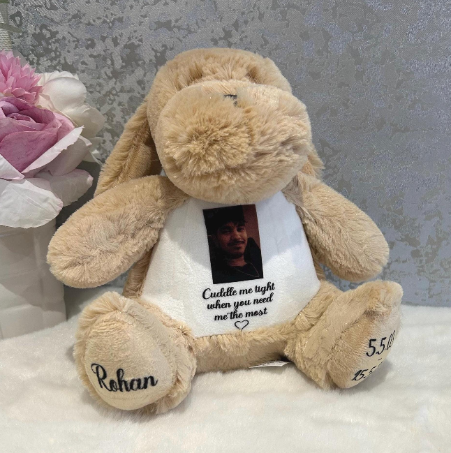 Dog remembrance memory bear with personalised photo