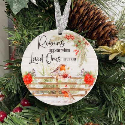 Robins Appear when Loved Ones Are Near Photo Bauble