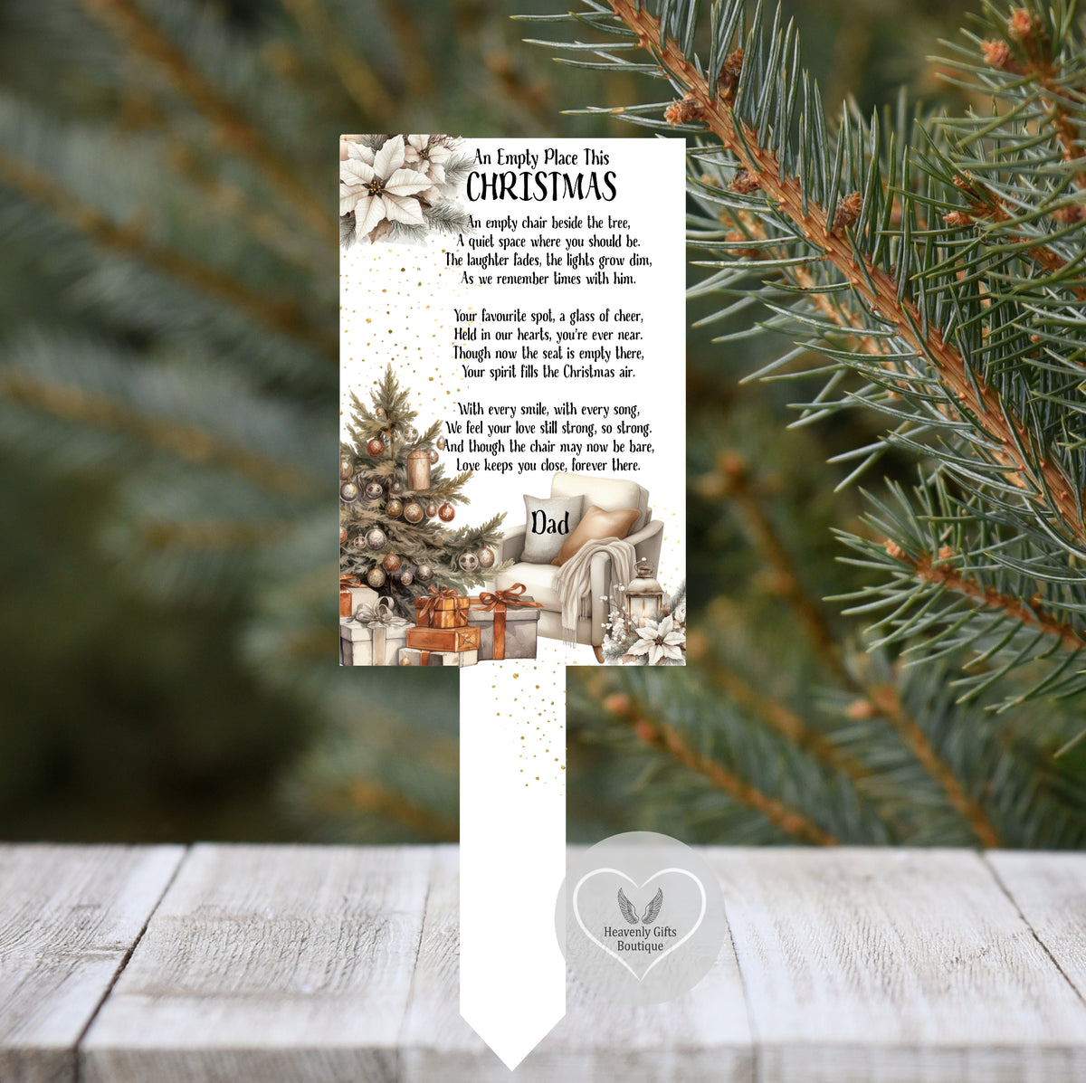An Empty Place This Christmas grave marker with remembrance poem