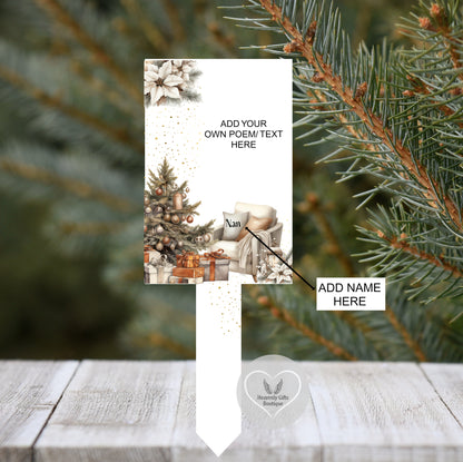 Christmas armchair grave marker with your own special wording