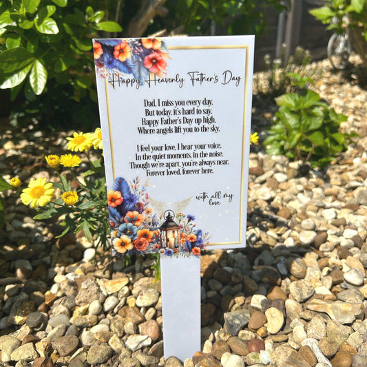 Happy Heavenly Fathers Day Card Grave Marker