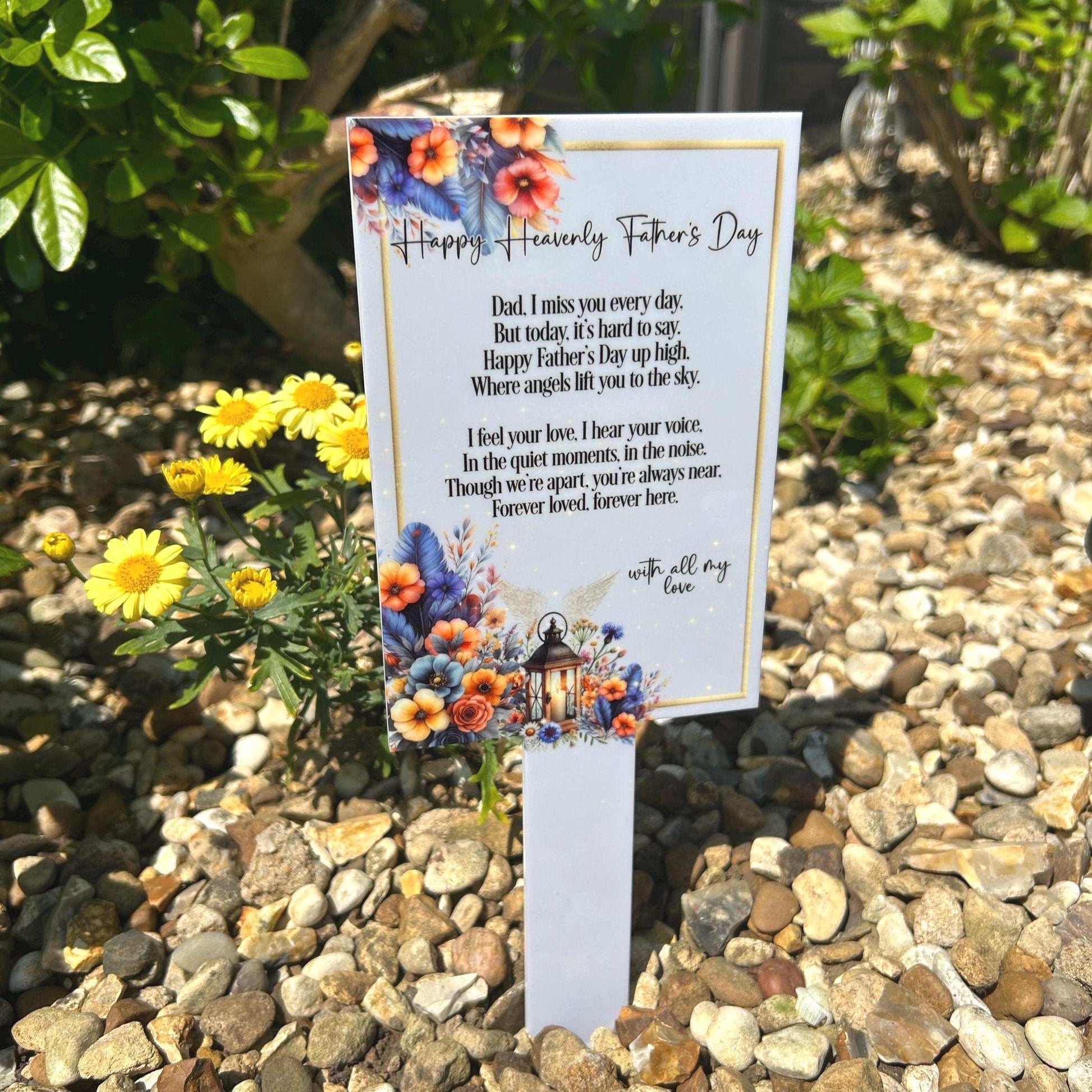 Happy Heavenly Fathers Day Card Grave Marker