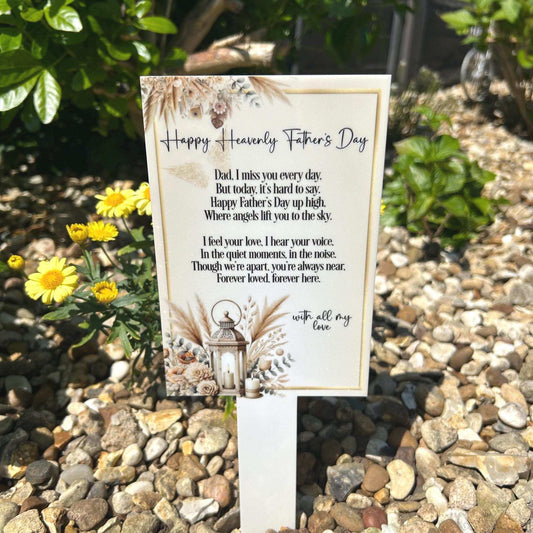Happy Heavenly Fathers Day Card Grave Marker