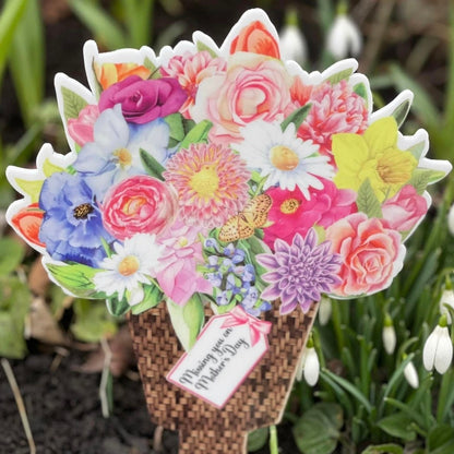 Flower bouquet memorial grave marker for a loved one