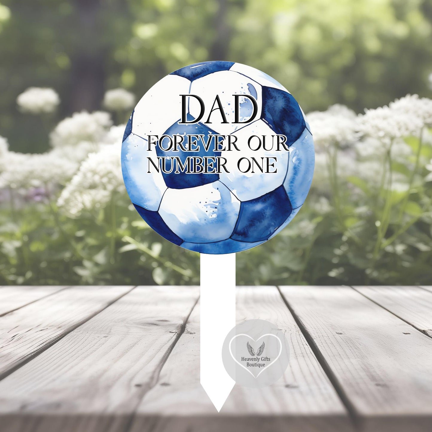 Forever Our Number One personalised football memorial grave marker