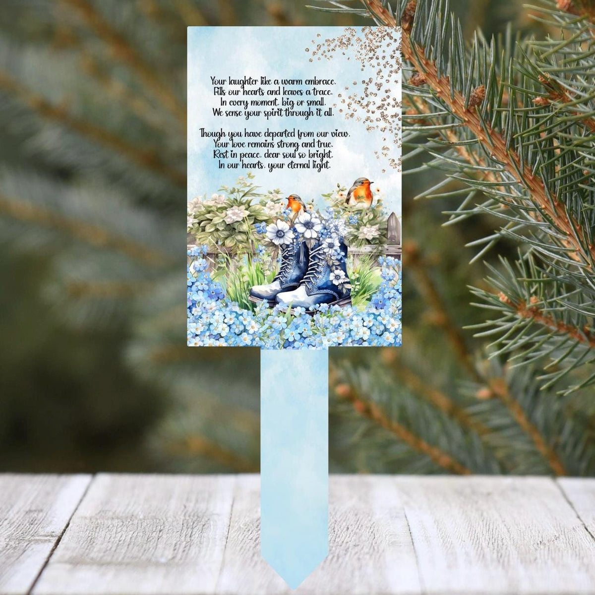 Forget Me Knot grave marker with personalised photo option