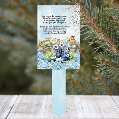 Forget Me Knot grave marker with personalised photo option